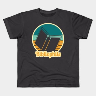 Retro Bibliophile Design Teal &amp; light orange Kids T-Shirt